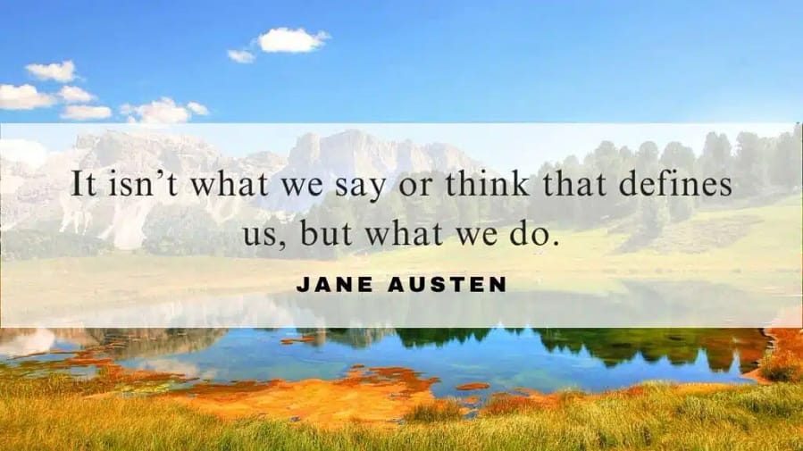 A motivational quotation and illustration from Jane Austen dated August 27, 2024