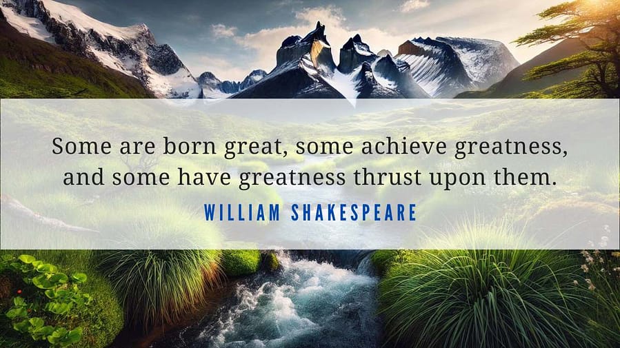 A motivational quotation and illustration from William Shakespeare dated September 7, 2024